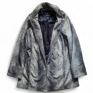 dennis basso Black & White Skake Skin Patterened Jacket Vintage
